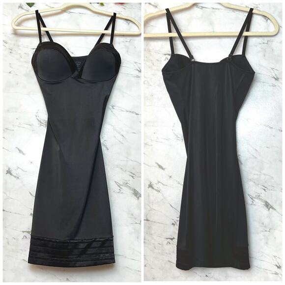 Spanx Assets Red Hot Label Shapewear Padded Slip Dress Black Medium - Picture 11 of 12